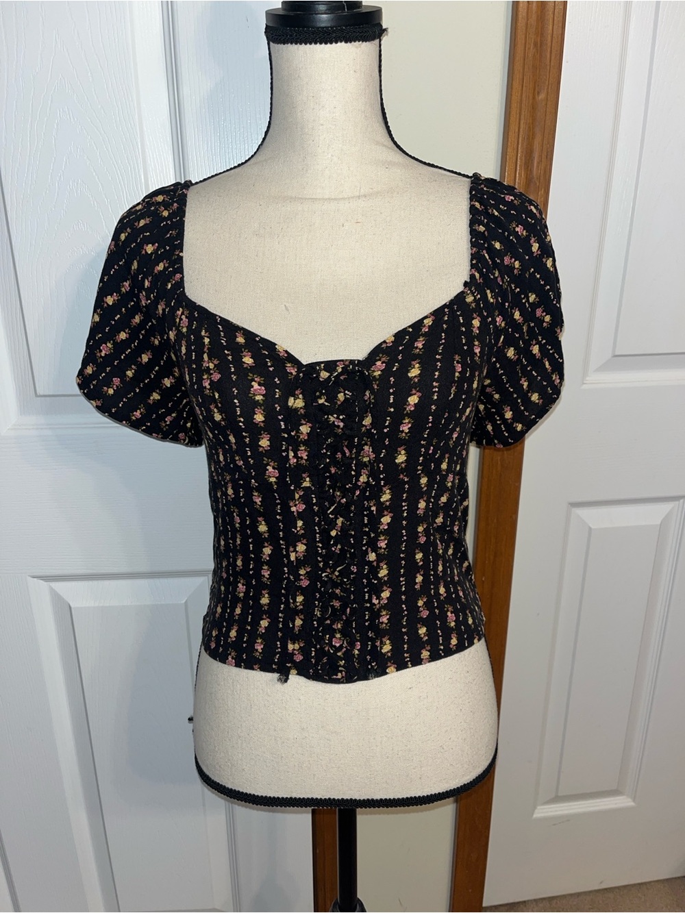 SO Black Floral Blouse